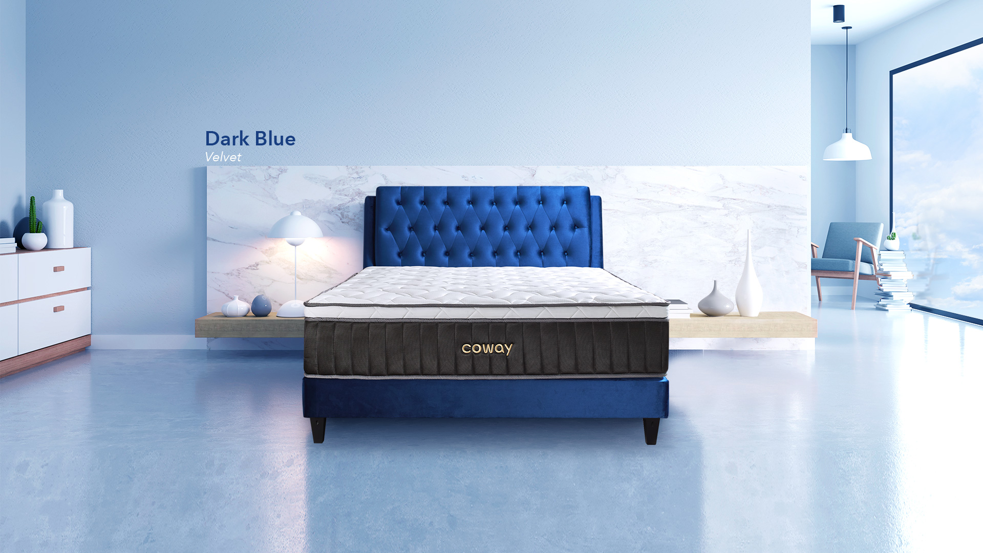 coway-prime2-series-premium-mattress-with-dark-blue-frame