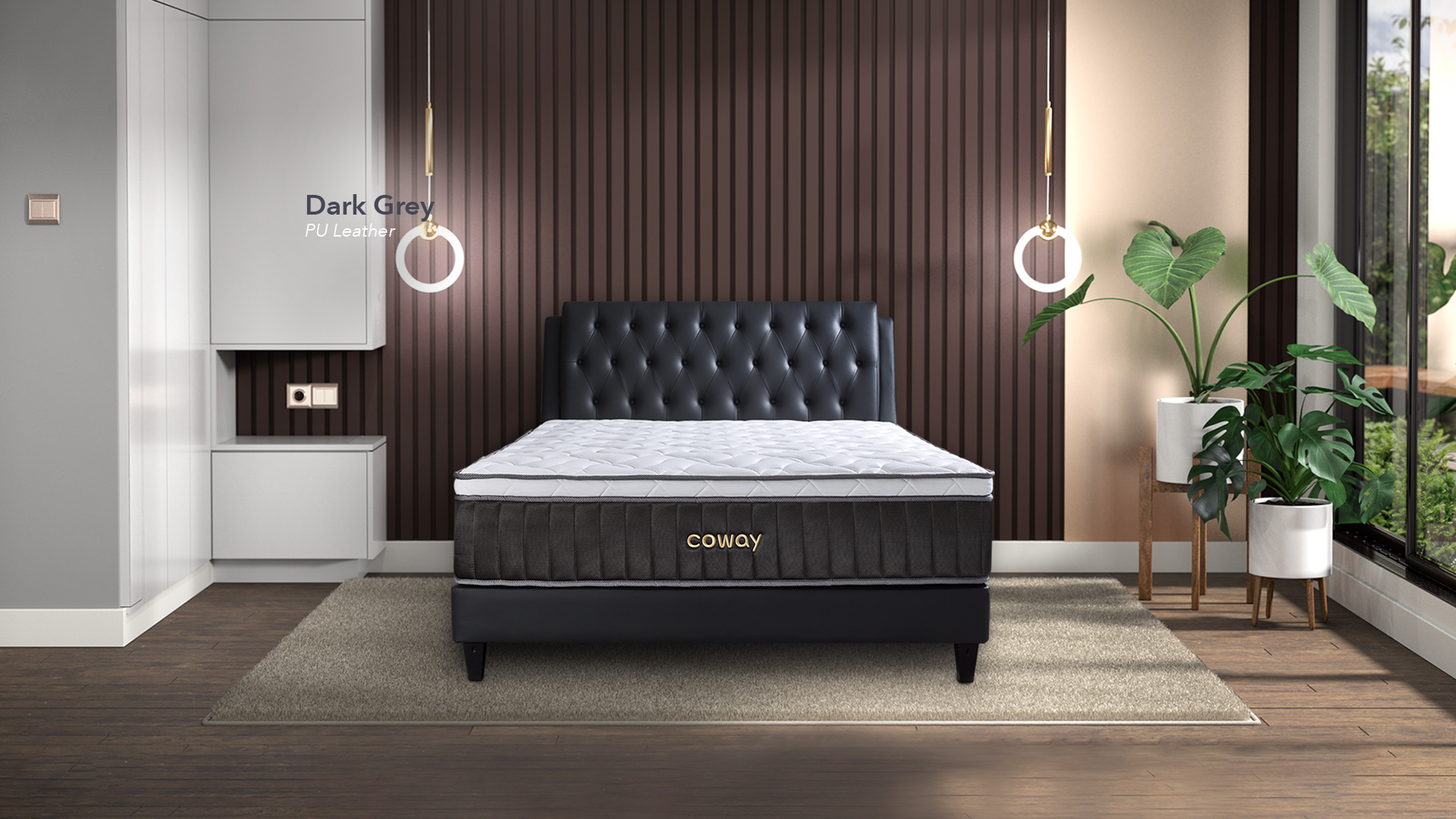 coway-prime2-series-premium-mattress-with-dark-grey-frame